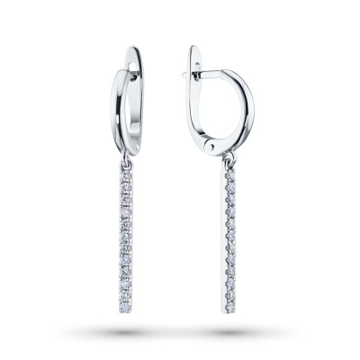 Серьги из белого золота с бриллиантами э4701сг01183500