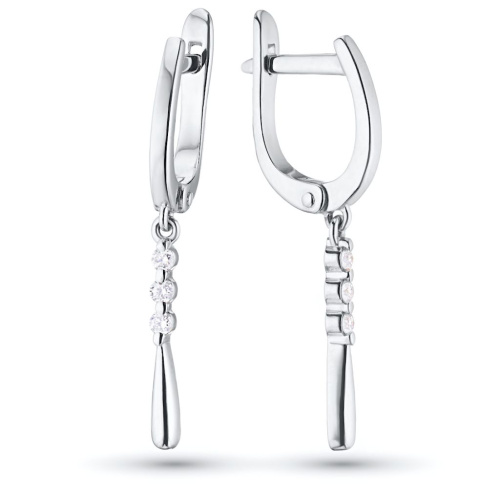 Серьги из белого золота с бриллиантами э4701сг03185100