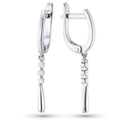 Серьги из белого золота с бриллиантами э4701сг03185100