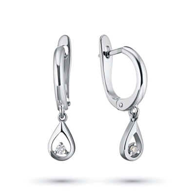 Серьги из белого золота с бриллиантами э4701сг03152300