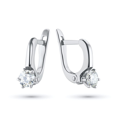 Серьги из белого золота с бриллиантами э4701сг08070700