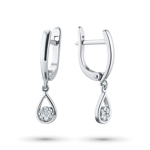 Серьги из белого золота с бриллиантами э4701сг08170100