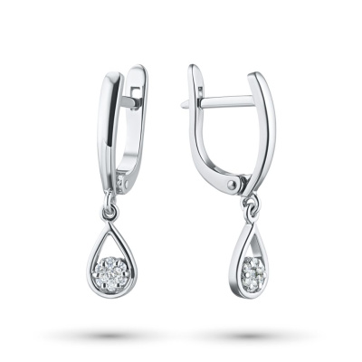 Серьги из белого золота с бриллиантами э4701сг08170100