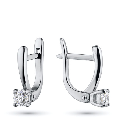 Серьги из белого золота с бриллиантами э4701сг02164000