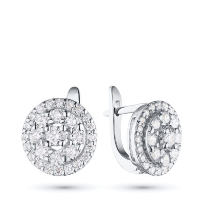 Серьги из белого золота с бриллиантами э4701сг07169000