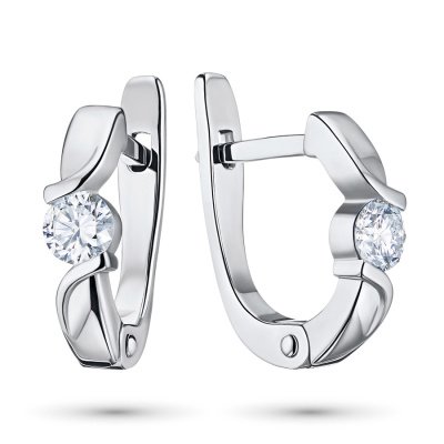 Серьги из белого золота с бриллиантами э4701сг03137900