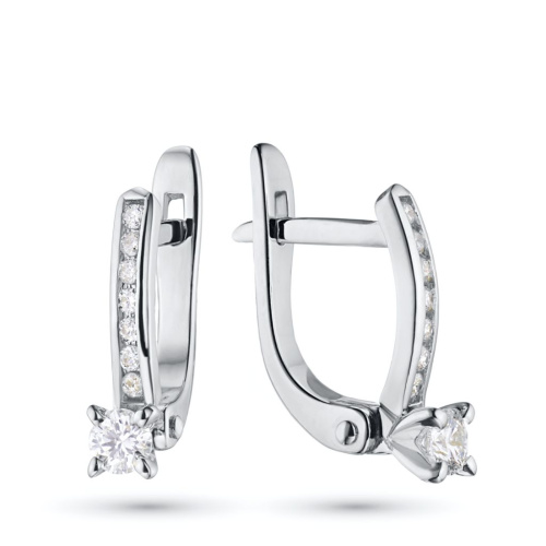 Серьги из белого золота с бриллиантами э4701сг04171400