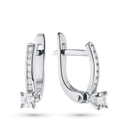 Серьги из белого золота с бриллиантами э4701сг04171400