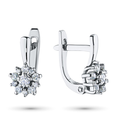 Серьги из белого золота с бриллиантами э4701сг10177200