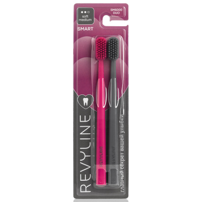 Набор зубных щеток Revyline SM6000 Smart Duo, Raspberry + Grey