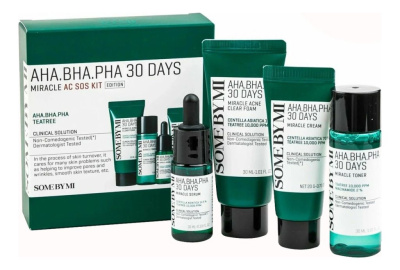 Набор для лица AHA-BHA-PHA 30 Days Miracle AC SOS (пенка 30мл + тонер 30мл + сыворотка 10мл + крем 20мл)