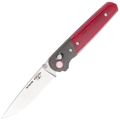 Складной нож Bear & Son Cutlery Lawman, сталь D2, рукоять кость/карбон, красный