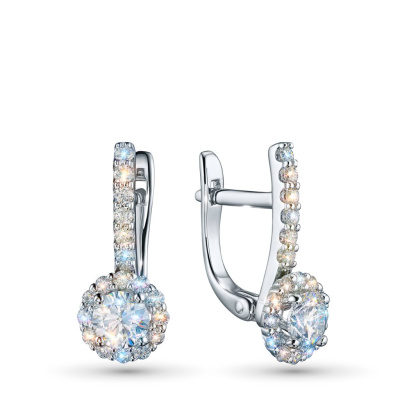 Серьги из белого золота с бриллиантами э4701сг06165200