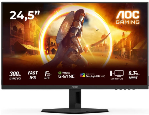 Монитор 24,5" AOC 25G4SRE 1920x1080, WLED, 16:9, FAST IPS, 400cd/m, 1000:1, 1ms, 178/178, HDMI, DP, 310Hz, black