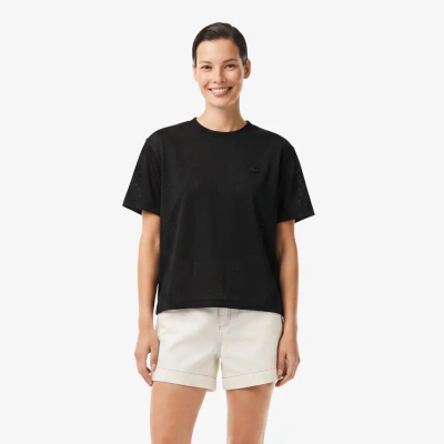 Женская хлопковая футболка Lacoste