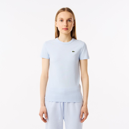 Женская хлопковая футболка Lacoste свободного кроя