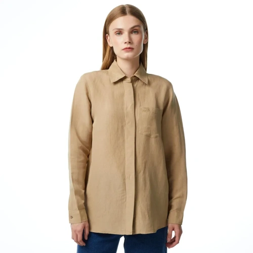Женская лёгкая рубашка Lacoste из льна