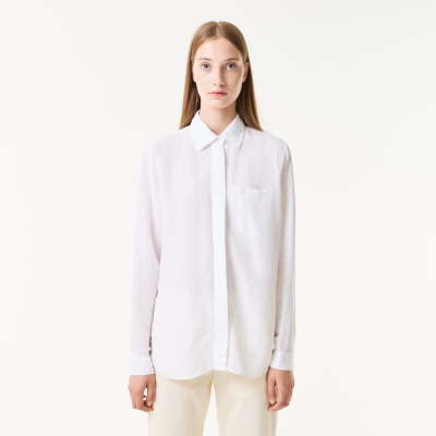 Женская лёгкая рубашка Lacoste из льна