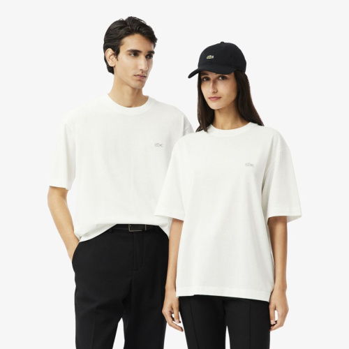 Футболка Lacoste унисекс свободного кроя из органического хлопка