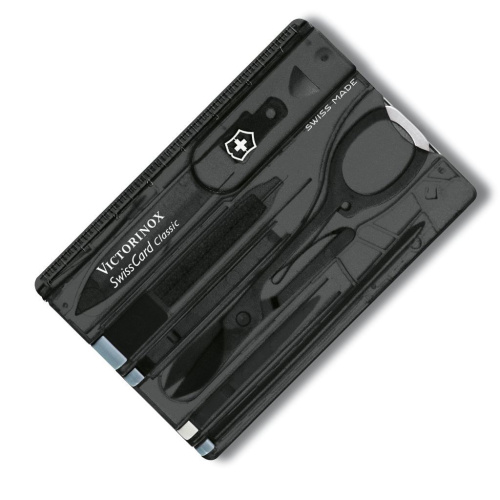 Швейцарская карта Victorinox SwissCard Onyx, сталь X45CrMoV15, рукоять ABS-Пластик, черный