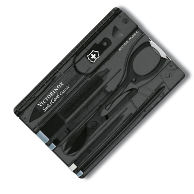 Швейцарская карта Victorinox SwissCard Onyx, сталь X45CrMoV15, рукоять ABS-Пластик, черный