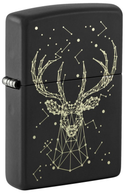 Зажигалка ZIPPO Deer с покрытием Black Matte, латунь/сталь, черная, матовая