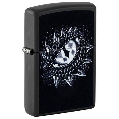 Зажигалка ZIPPO Dragon Eye с покрытием Black Light, латунь/сталь, черная,матовая 38x13x57 мм