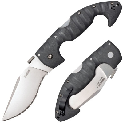 Нож складной Cold Steel Spartan Serrated, сталь AUS-10A, рукоять grivory, черный