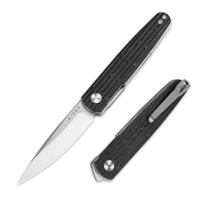 Складной нож Kizer Bamboo, сталь Nitro-V, рукоять G10, черный