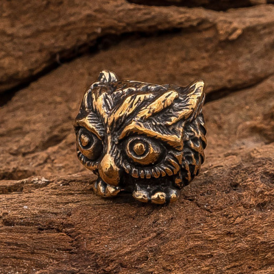 Бусина для темляка Филин, бронза