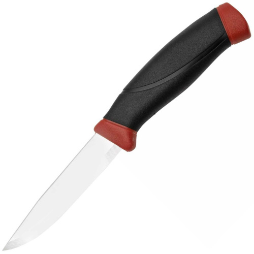 Нож с фиксированным лезвием Morakniv Companion, сталь Sandvik 12C27, рукоять резина, Dala red