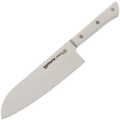 Поварской кухонный нож сантоку Samura HARAKIRI 17,5, сталь AUS-8, рукоять ABS пластик, белый