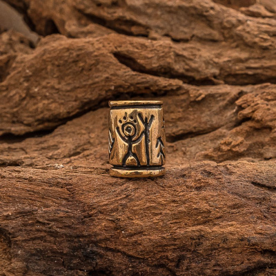 Бусина для темляка с Солнечными человечками, бронза