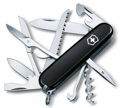 Нож перочинный Victorinox Huntsman, сталь X55CrMo14, рукоять Cellidor®, черный, 15 функций, 91мм