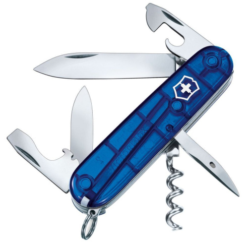 Нож перочинный Victorinox Spartan, сталь X55CrMo14, рукоять Cellidor®, полупрозрачный синий,12 функций, 91мм