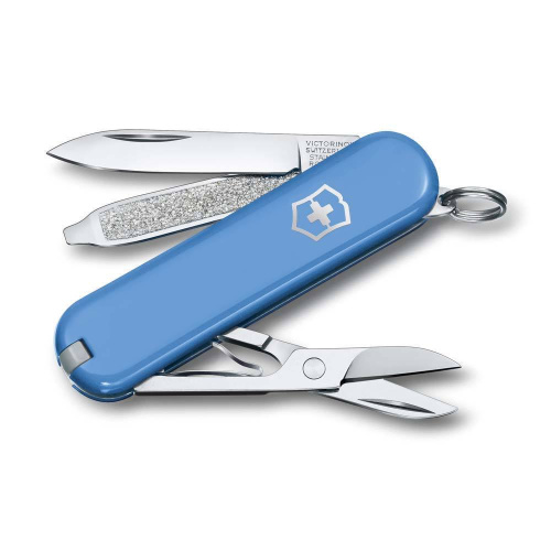 Нож перочинный Victorinox Classic SD Colors, Summer Rain (0.6223.28G) голубой, 7 функций 58мм