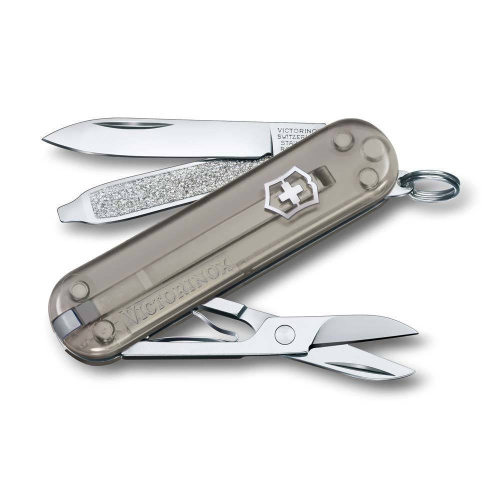 Нож перочинный Victorinox Classic SD Colors, Mystical Morning, серый полупрозрачный, 7 функций, 58мм