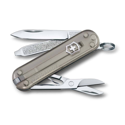 Нож перочинный Victorinox Classic SD Colors, Mystical Morning, серый полупрозрачный, 7 функций, 58мм