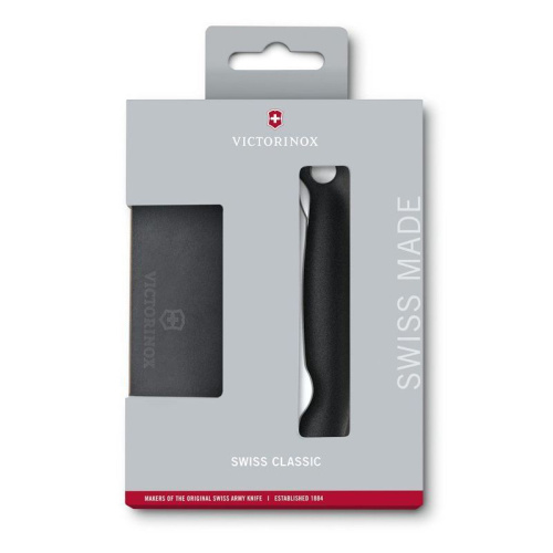 Набор VICTORINOX Swiss Classic: складной нож для овощей и разделочная доска, чёрная рукоять