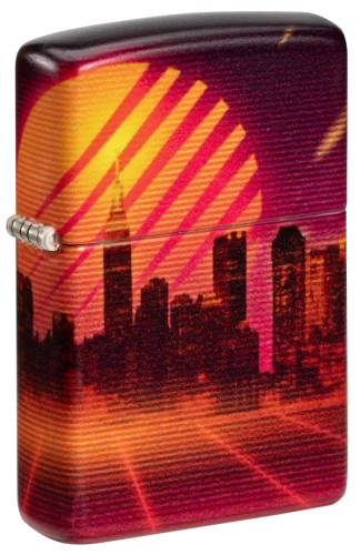 Зажигалка ZIPPO Cyber City с покрытием 540 Matte, латунь/сталь, оранжевая