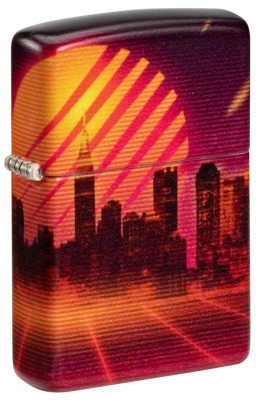 Зажигалка ZIPPO Cyber City с покрытием 540 Matte, латунь/сталь, оранжевая