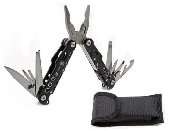 Мультитул Stinger MT-MQ007-BK, сталь/алюминий, 9 инструментов, нейлоновый чехол