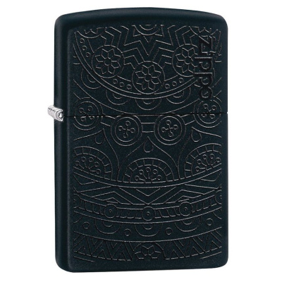 Зажигалка ZIPPO Tone on Tone Design с покрытием Black Matte, латунь/сталь, чёрная, 36x12x56 мм