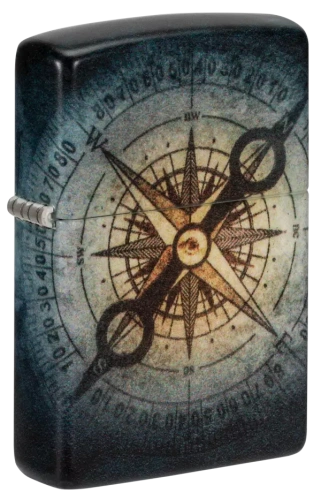 Зажигалка ZIPPO Compass Ghost с покрытием Glow In The Dark Green, латунь/сталь, черная