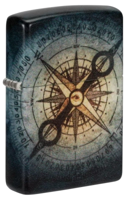 Зажигалка ZIPPO Compass Ghost с покрытием Glow In The Dark Green, латунь/сталь, черная