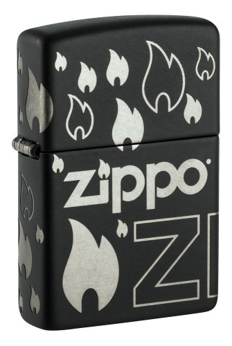 Зажигалка ZIPPO Classic с покрытием Black Matte, латунь/сталь, черная, матовая