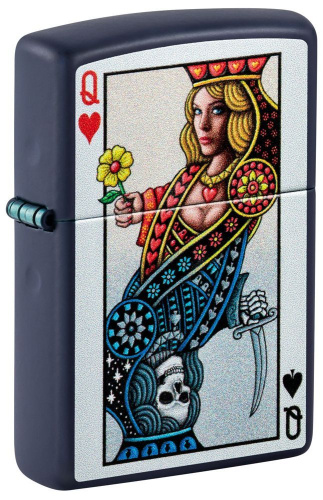 Зажигалка ZIPPO Queen Design с покрытием Navy Matte, латунь/сталь, синяя, матовая