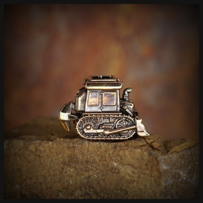 Бусина для темляка Бульдозер, бронза