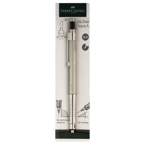 Карандаш механический Faber Castell "TK-Fine Vario L" 0,5 мм, HB, с ластиком, шампань