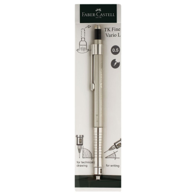 Карандаш механический Faber Castell "TK-Fine Vario L" 0,5 мм, HB, с ластиком, шампань
